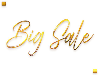 Big Sale Png Cursive Typography Text in Stylish Golden 3d Leyer Style 