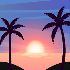 gradient beach sunset landscape background