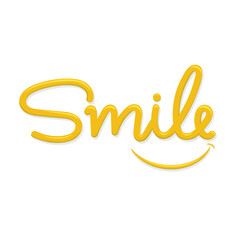 Smile, lettering shine and shadow for greeting card