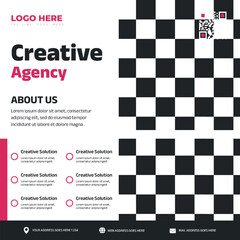 Square digital business marketing agency and web banner template