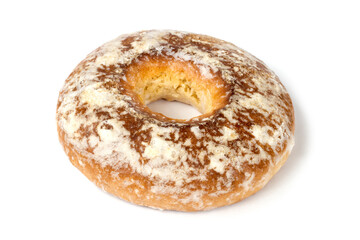 Ring-shaped gingerbread with a hole on a white background. Cookies with icing.