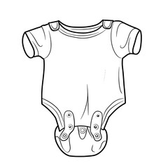 doodle illustration of baby clothes for coloring page