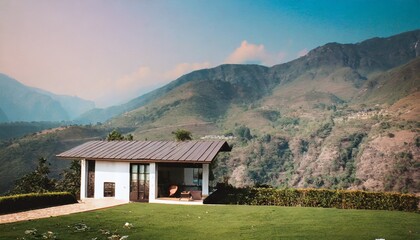 house in the mountains ,ai generated 