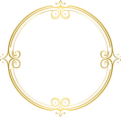 golden vintage frame, floral element for design of monogram, invitations, frame, menu, label