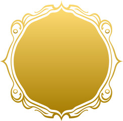 golden vintage frame, floral element for design of monogram, invitations, frame, menu, label