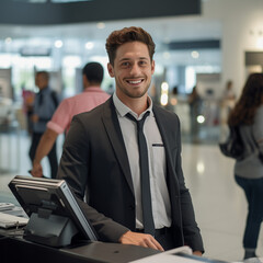 businessman working on laptop