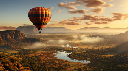 Obraz premium Savanna Soar: Drifting Above Expansive Grasslands