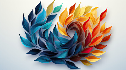 Obraz premium Leafy Love: Heart-Shaped Leaf Logo with Sunlit Splendor