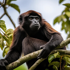 Fototapeta premium Howler monkey in tree