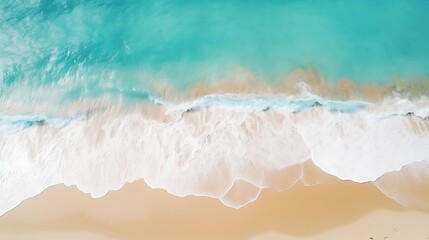 Fototapeta na wymiar Beach view on top shot by drone AI Image Generative