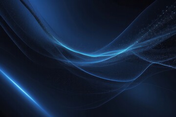 Fototapeta na wymiar Abstract dark blue digital background with sparkling blue light particles