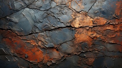 Fototapeta premium A striking abstract close-up of a rust-colored rock, grounded in the earth's rich tones, evoking a sense of rugged beauty and timelessness