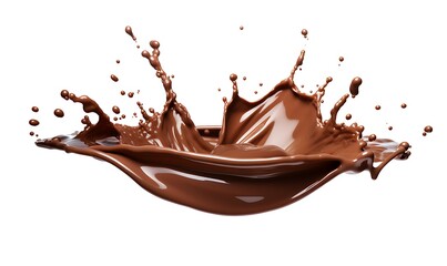 Chocolate splash isolated on white background, graphics resource advertisement