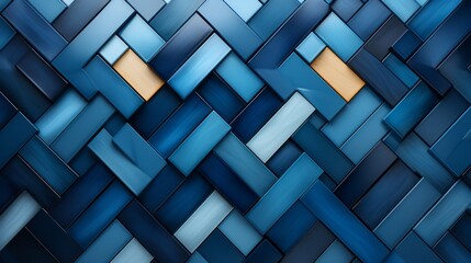 Vibrant electric blue and earthy brown squares create a mesmerizing abstract pattern, evoking a sense of symmetry and building upon a unique design, reminiscent of a colorful fabric artwork