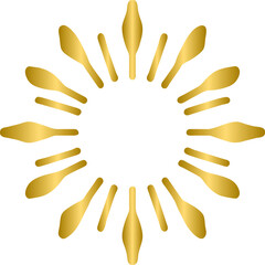 Golden sunburst, gold burst ray	
