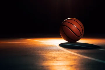 Fotobehang basketball ball in the basket © 天健 陈