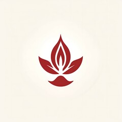 Simple minimalist logo, combined leaf and fire AI Image Generative