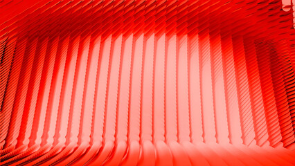 A symphony of scarlet unfolds as rectangular shapes pirouette and twist, their edges blurred by motion, painting a canvas of abstract energy.