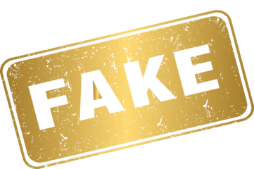 Golden fake rubber stamp