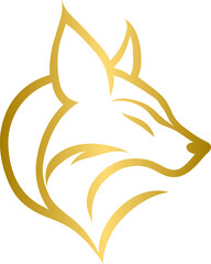 Golden wolf head design
