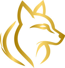 Golden wolf head design
