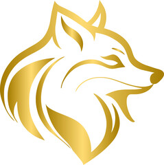 Golden wolf head design
