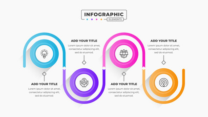Vector business process infographic design template with 4 steps or options