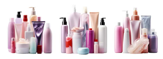 shampoo, conditioner, body wash, empty bottle, foam cleansing isolated on transparent background, png, Generative Ai