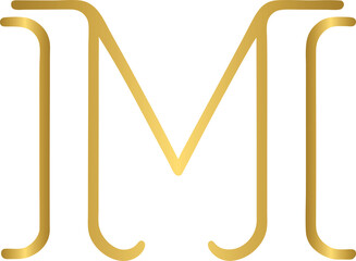 Golden alphabet M, gold alphabet logo design	
 - obrazy, fototapety, plakaty