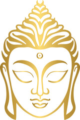 Golden buddha head, gold buddha	
