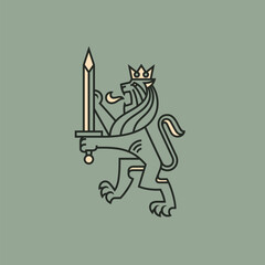 Lion heraldic logo