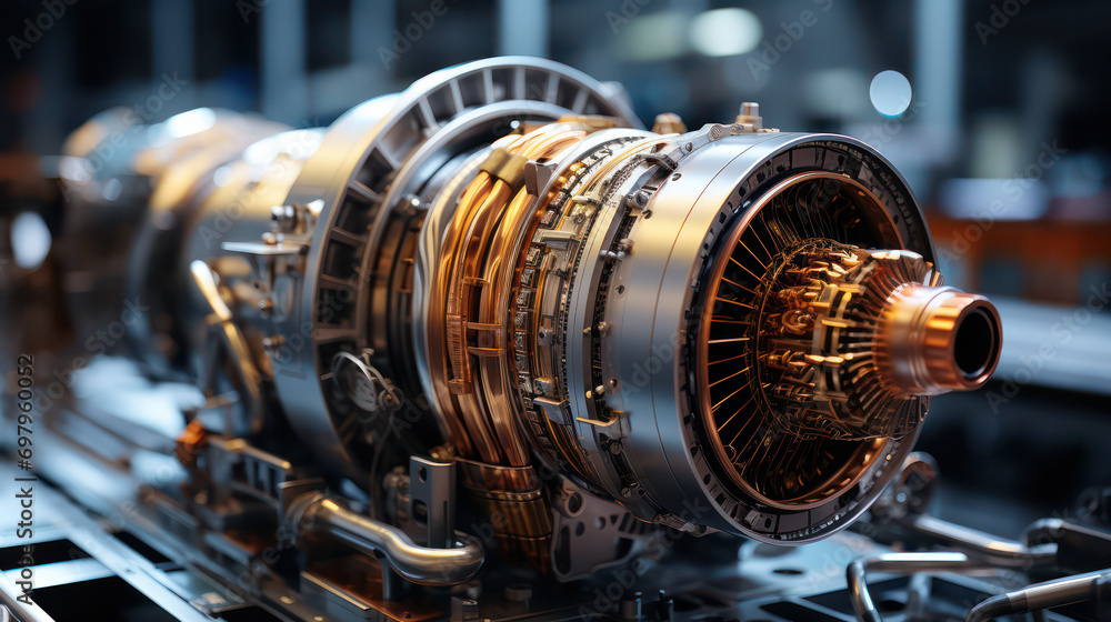 Aufkleber intricate engineering of engines. engines in different settings, the setting ssymbolizing the comple