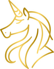 Golden unicorn, gold fairy unicorn