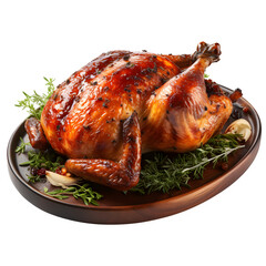 Roasted chicken hip  isolated on transparent background Generative AI	
