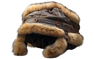 Alpine Adventure Embracing the Elements with the Stylish Trapper Hat on White or PNG Transparent Background