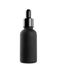 blank packaging black matt glass bottle for cosmetic dropper serum or beauty products design mock-up - 697965082