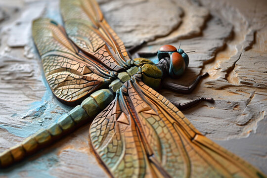 wall painting depicting a dragonfly