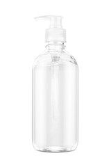 Blank packaging transparent plastic pump bottle for Alcohol gel hand sanitizer or medical care product design mock-up