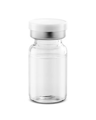 Blank clear glass bottle for Vaccine or health and medical package design mock-up