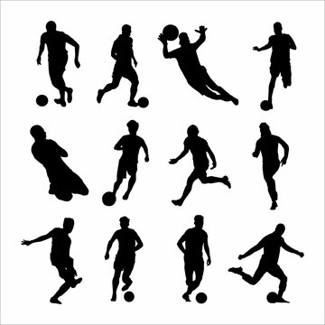 Football player silhouette collection