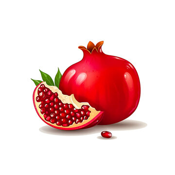 Fresh Juicy Pomegranate Ripe Red Fruit, Healthy Antioxidant Rich Seeds, Generative Ai