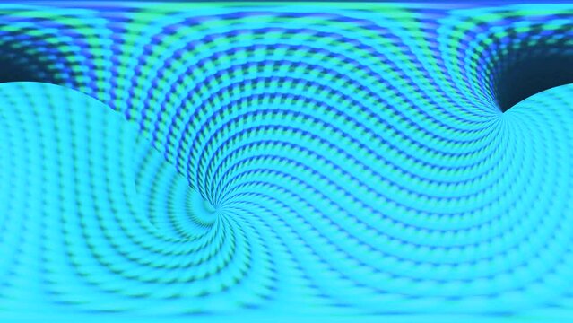 Video of optical illusion psychedelic pattern in cyan and yellow