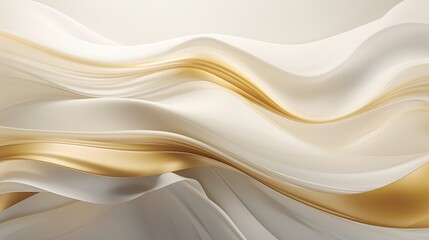 A captivating display of abstract white and golden waves, their interwoven movement evoking a sense of opulence and sophistication.