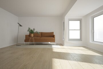 Modern interior design. 3D illustration