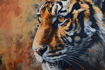 wall painting depicting a tiger