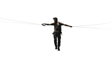 Dizzying Heights Tightrope Performances that Amaze on White or PNG Transparent Background