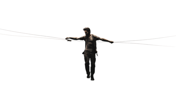 Dizzying Heights Tightrope Performances that Amaze on White or PNG Transparent Background