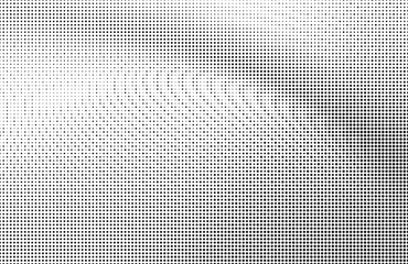 Halftone vector background. Monochrome halftone pattern. Abstract geometric dots background. Pop Art comic gradient black white texture. Design for presentation banner, poster, flyer, business card.	