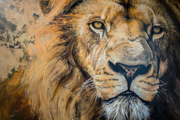 wall painting depicting a lion