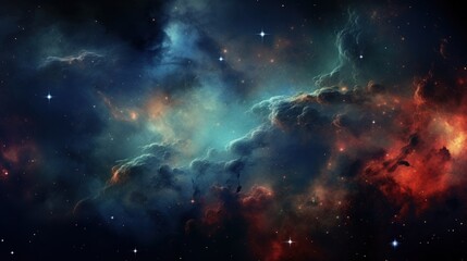 Scenery fantasy Nebula in deep space with stars dramatic background. AI generated image